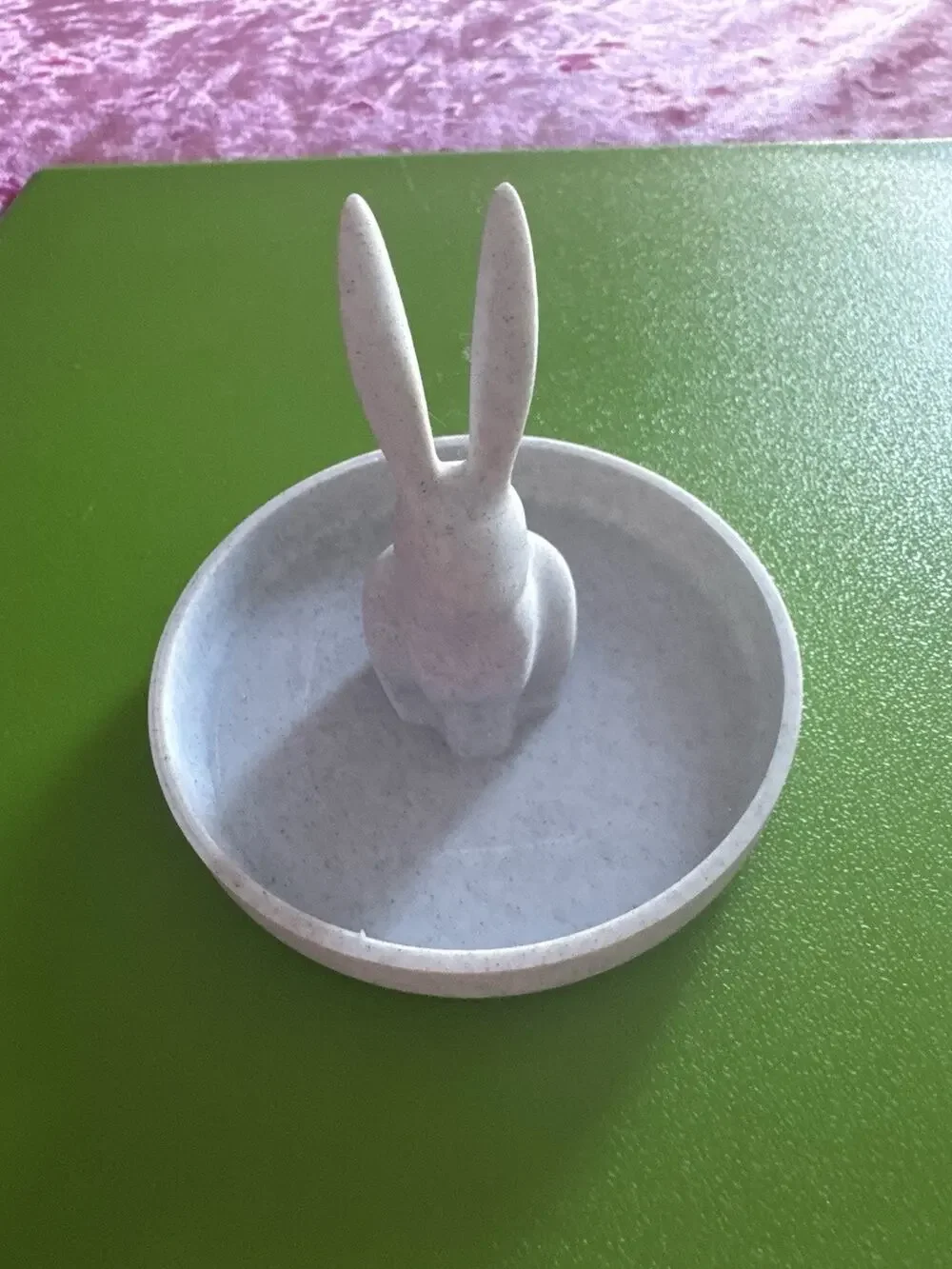 Gray Rabbit Ring Holder Jewelry Tray Trinket Holder Easter Cute